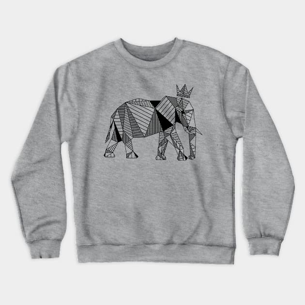 Geometrical Elephant Crewneck Sweatshirt by Psydrian